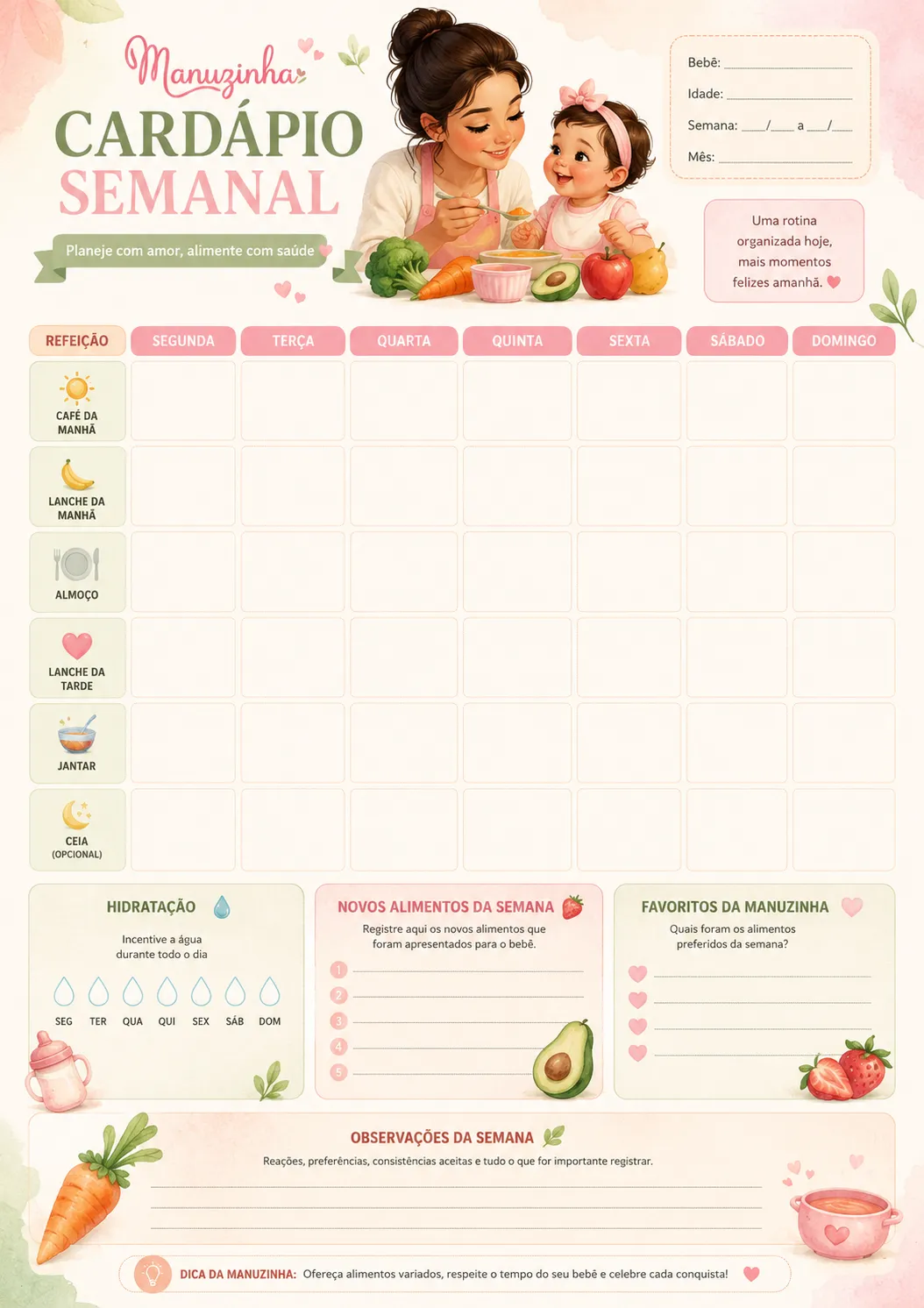 Capa do bônus Cardápio Semanal